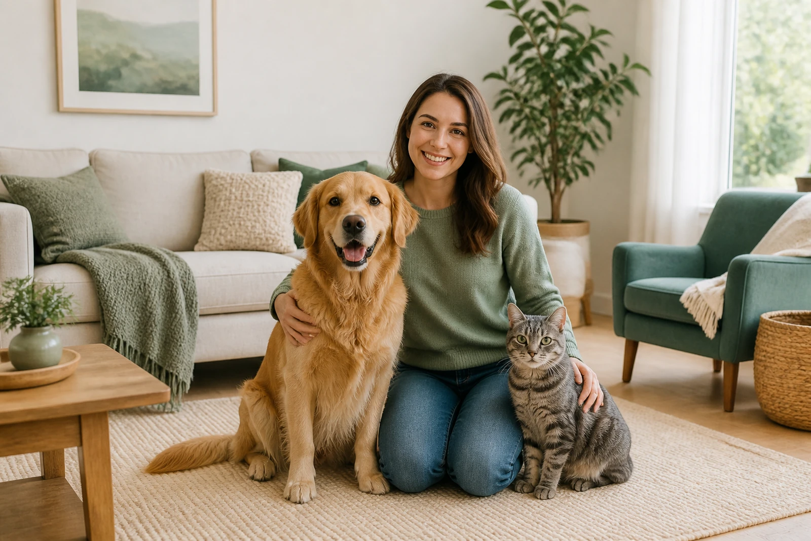 Dogs and cats together representing local pet-care services